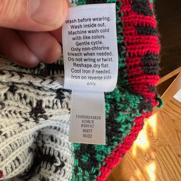 Ugly Christmas Sweater T-Rex Dinosaur With Boom Box Radio Kohl's Youth Medium M - Picture 5 of 11